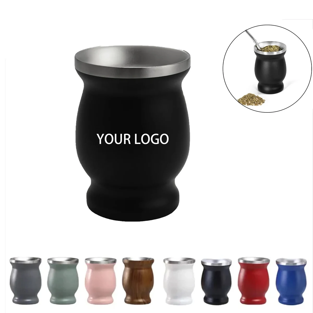 8oz Stainless Steel Yerba Mate Cup 1