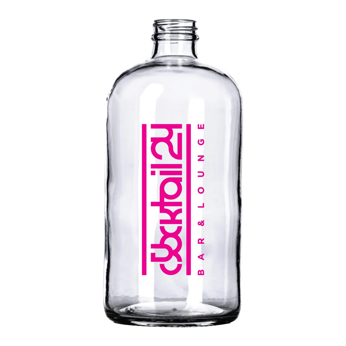 32 oz. Clear Boston Round w/o Lids 1
