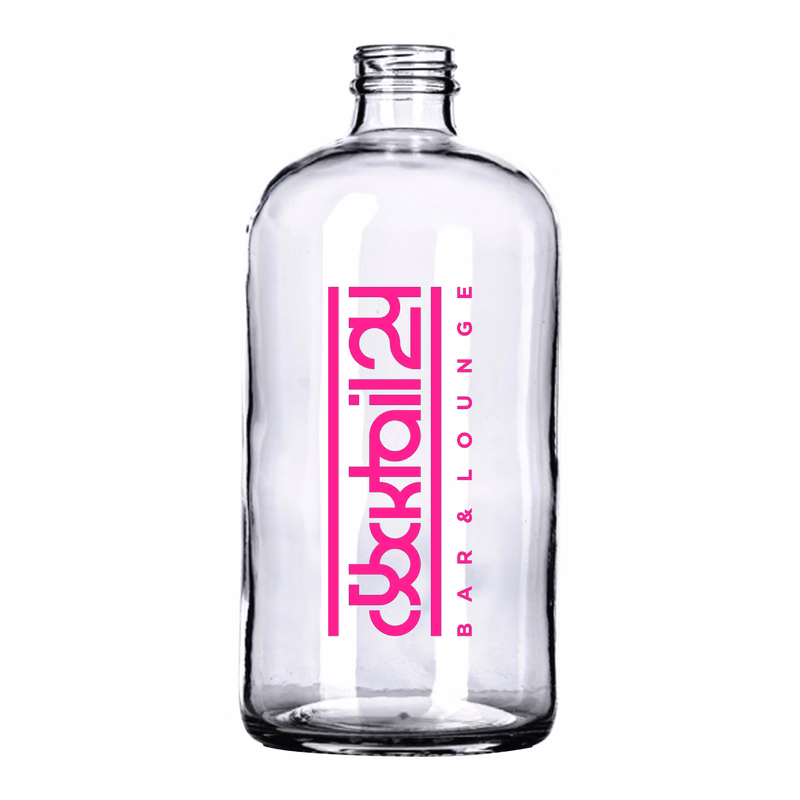 32 oz. Clear Boston Round w/o Lids