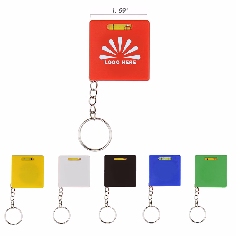 Mini Tape Measure Keychain With Level Gauge
