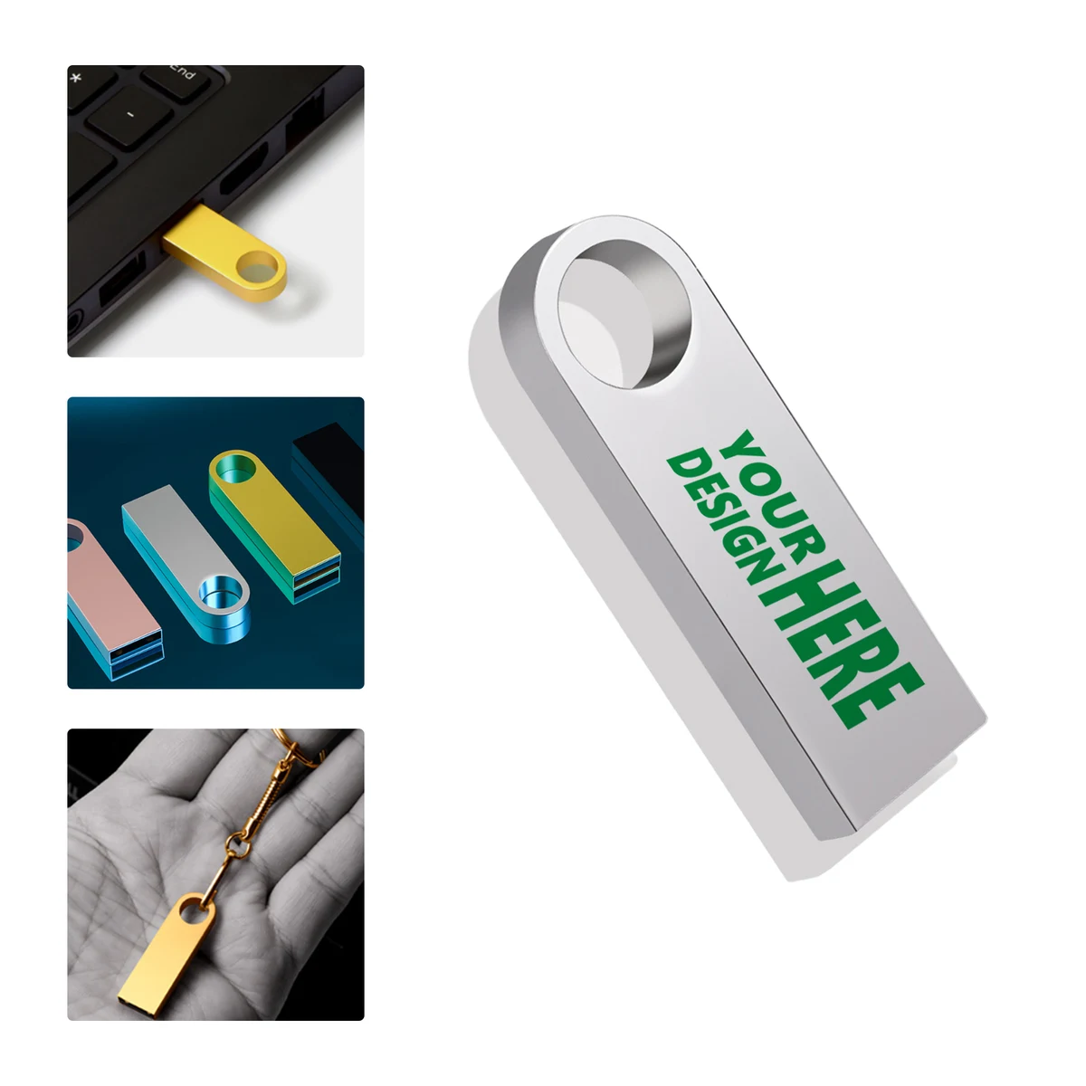 MOQ 30 Custom Metal USB Flash Drive 8GB 1