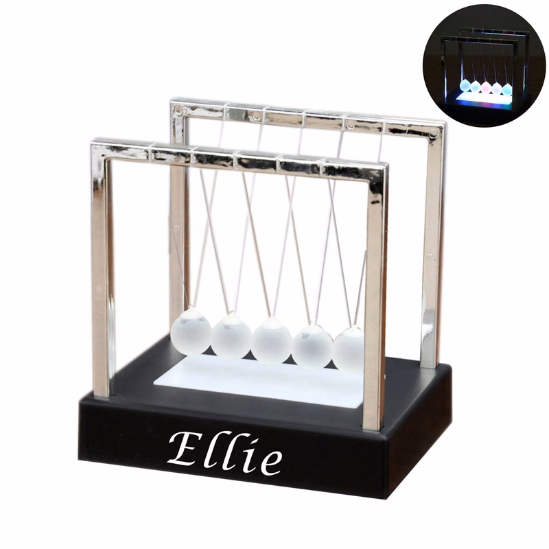 Newtons cradle pendulum LED balls