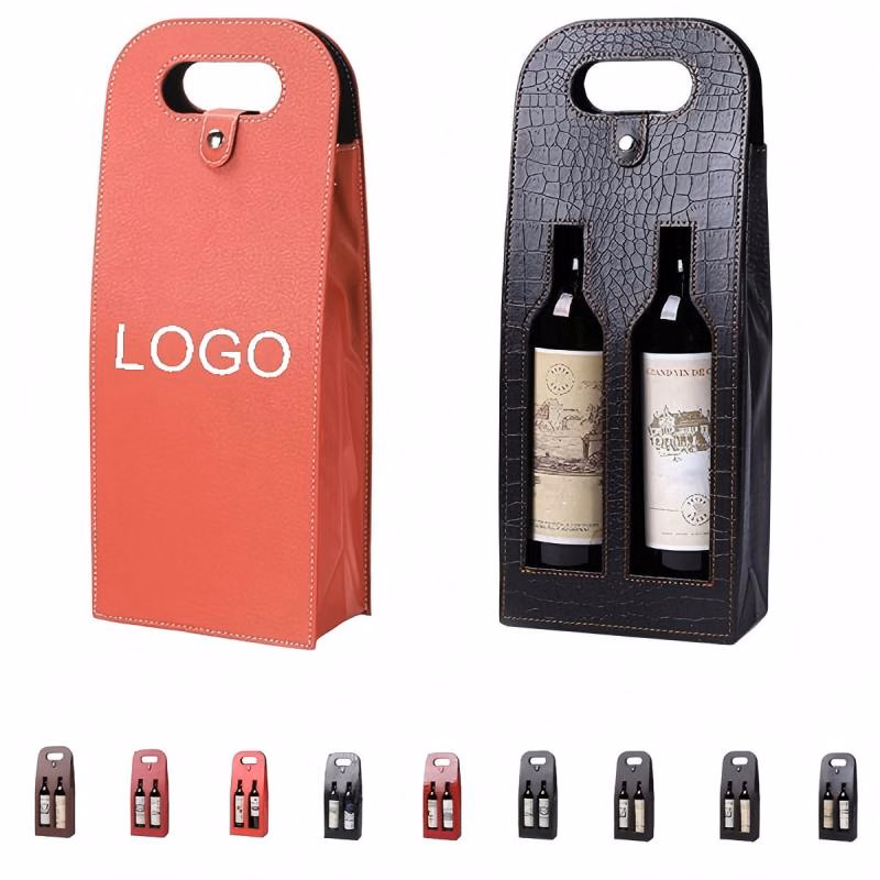Dual Vegan Leather Wine Bag