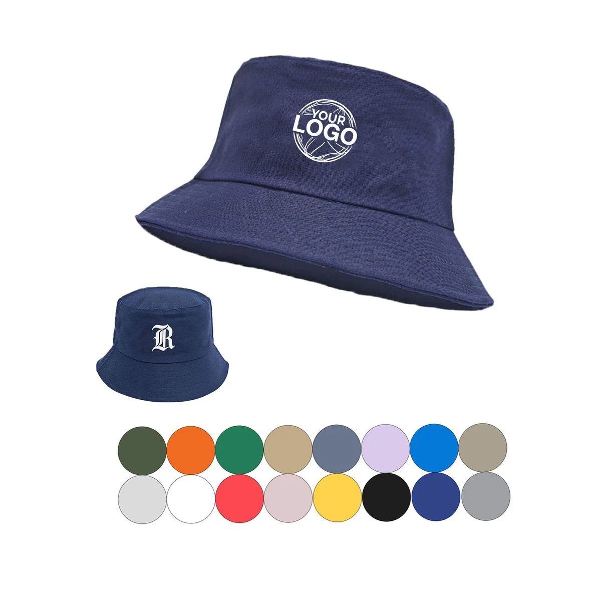 Customizable Cotton Sun Bucket Hat 1