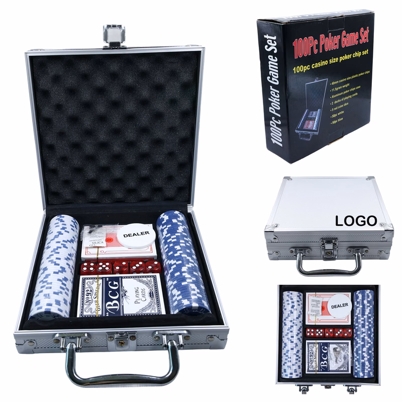 100 Piece Poker Chip Set w/ Aluminum Case