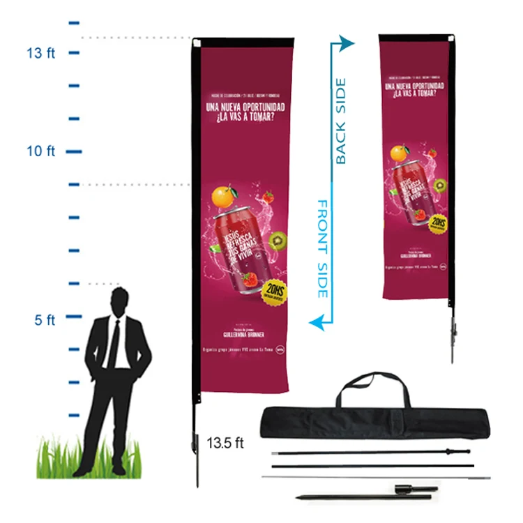 13.5 ft. Rectangle Advertising Flag Kit 4 (Double Sided) 1