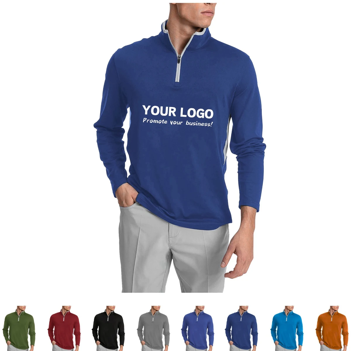 Men's Quarter Zip Polar Fleece Jacket 1