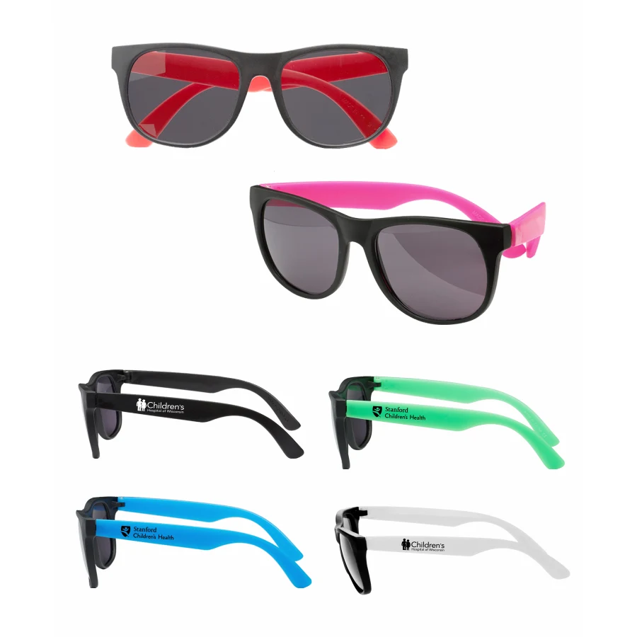 Kid Size Two Tone Sunglasses, custom sunglasses with logo imprint 1