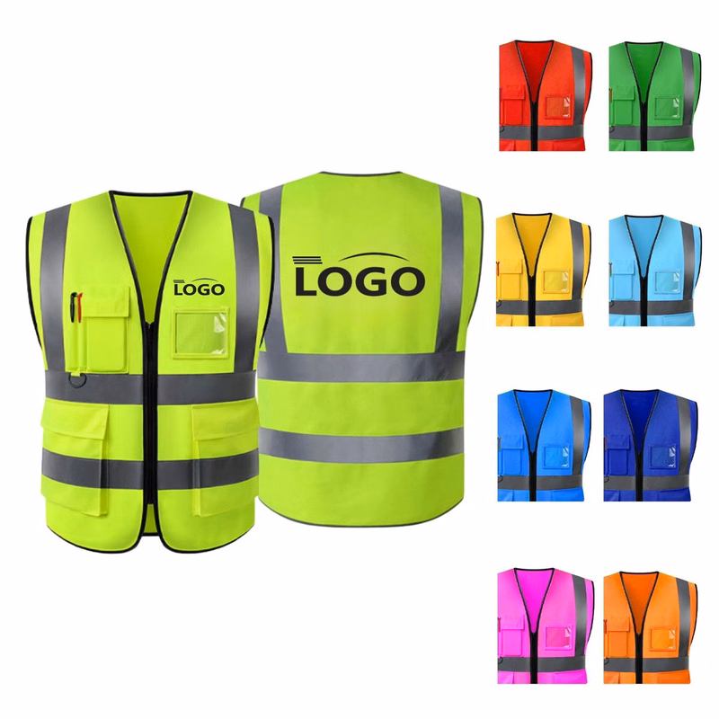 Multi Color Warp Knit Reflective Safety Vest Custom Logo