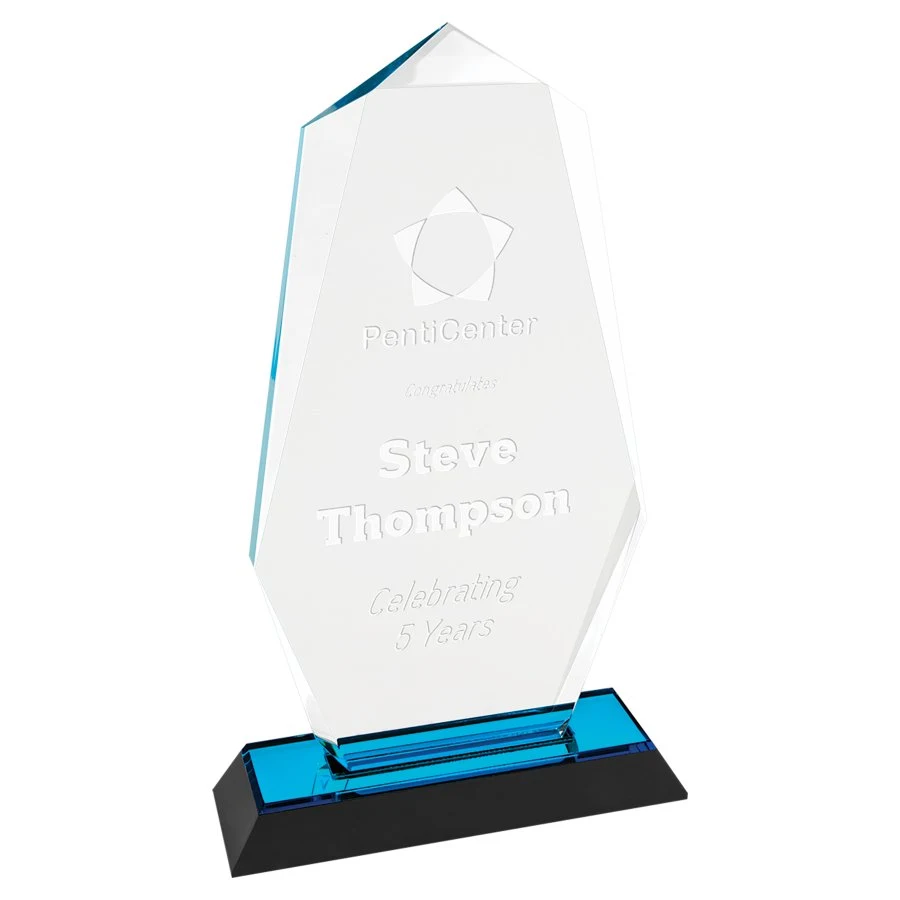 5" x 9" Blue Octagon Point Impress Acrylic Award 1