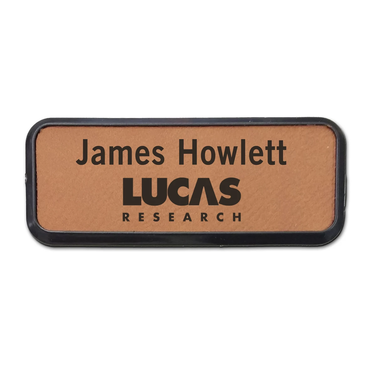 Leather Framed Badge 1" x 3" 1