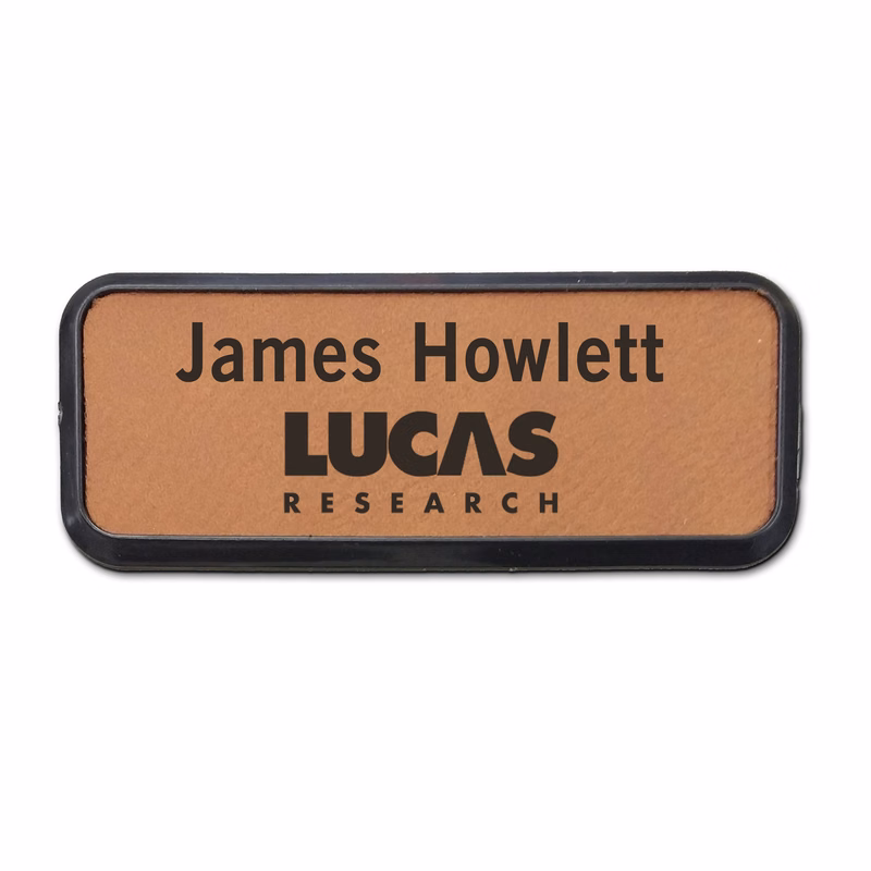 Leather Framed Badge 1" x 3"