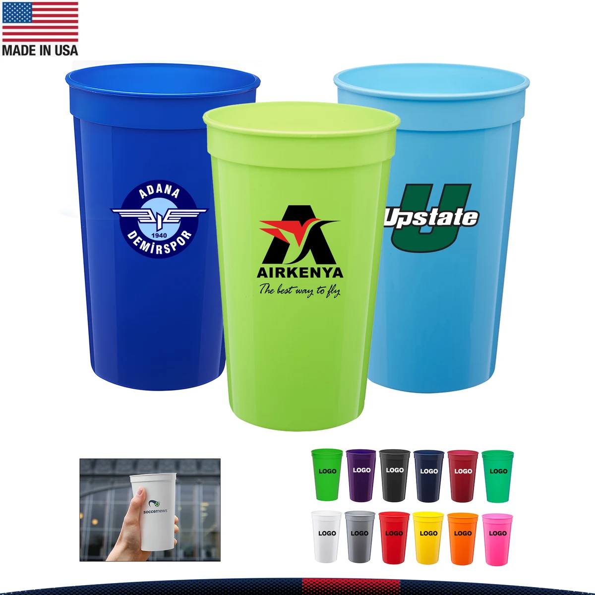 22 oz. Nellor Plastic Stadium Cups 1