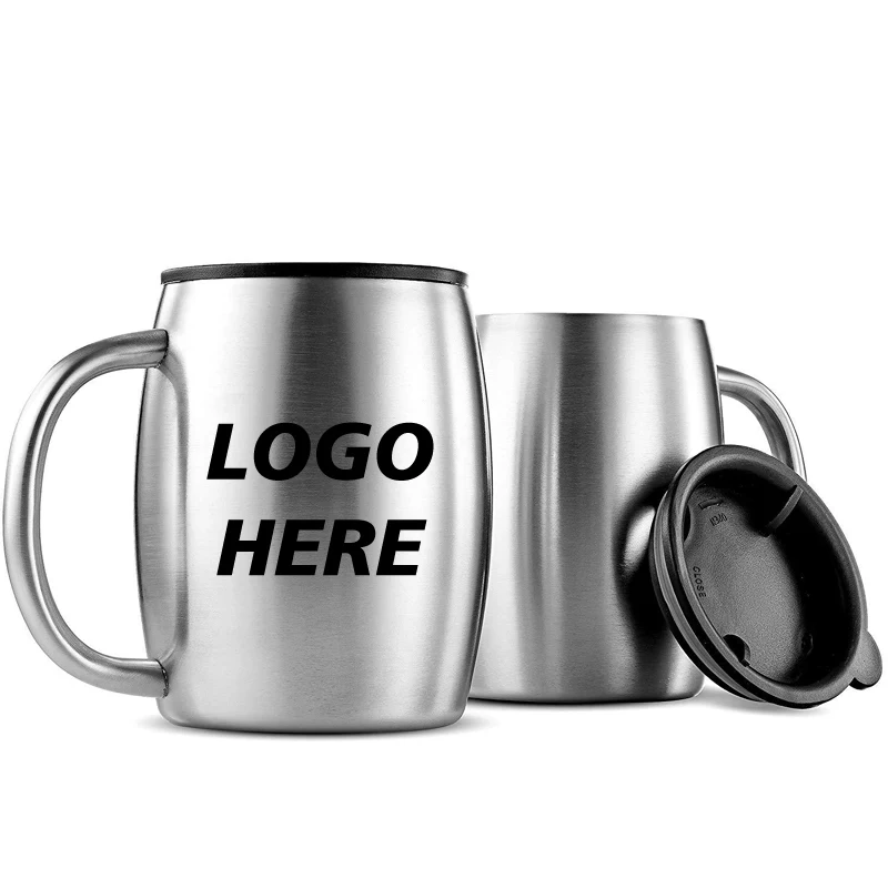 Custom 14 oz Double Wall Coffee Cups With Lid & Handle 1