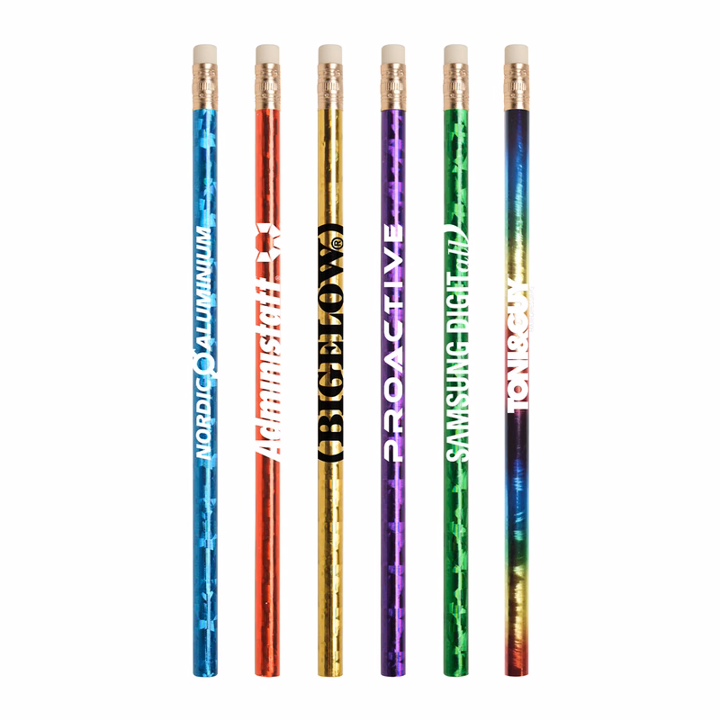 Prismatic Foil Wrap Wooden Pencil