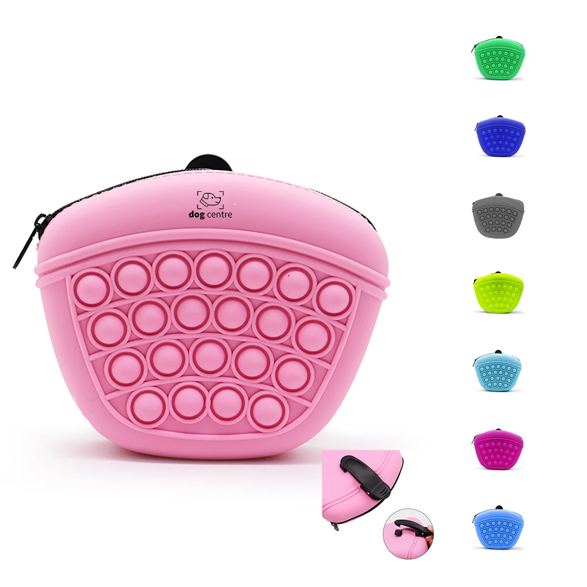 Silicone Dog Treat Pouch with Zipper Closing and Waist Clip 1