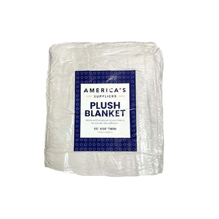 America's Suppliers Twin Plush Blanket - Gray 66x90 1