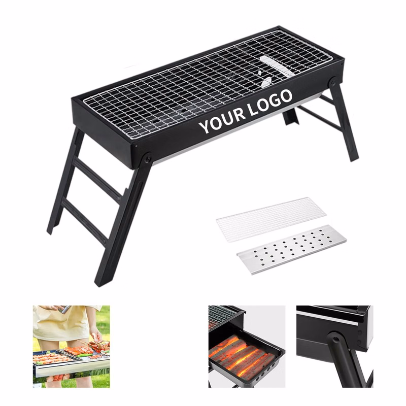 Compact Steel Charcoal Grill with Foldable Design