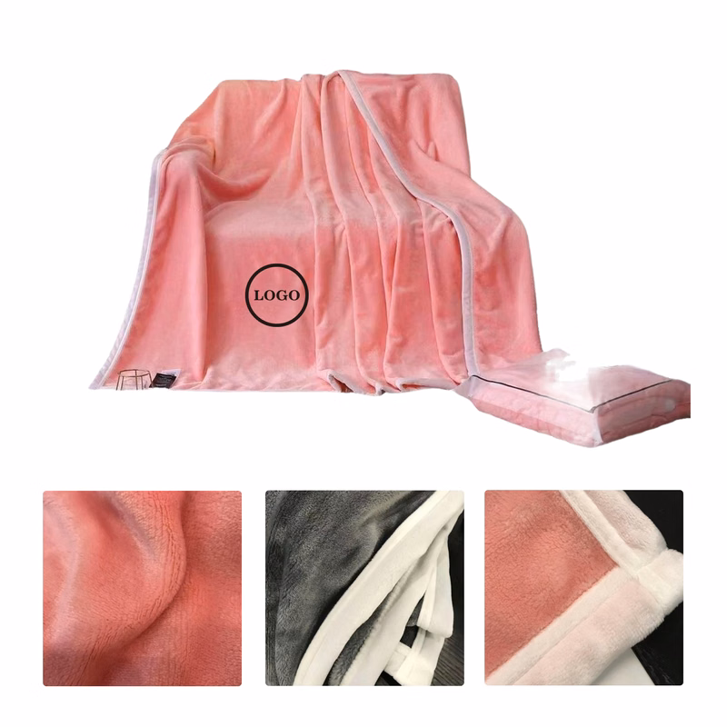 MOQ50 Embroidered Flannel Blanket for Home & Office
