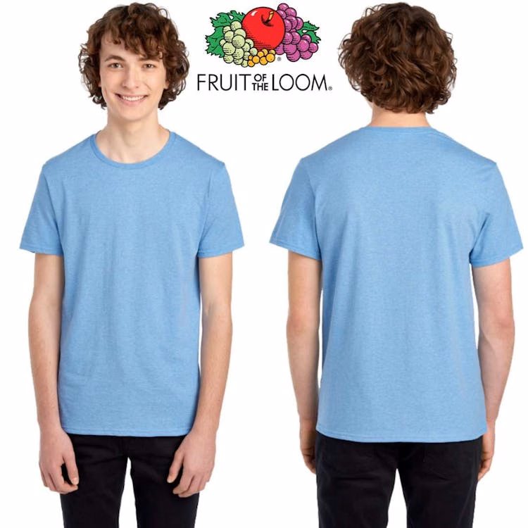 Fruit of the Loom Unisex T-Shirts - Size S Carolina Heather