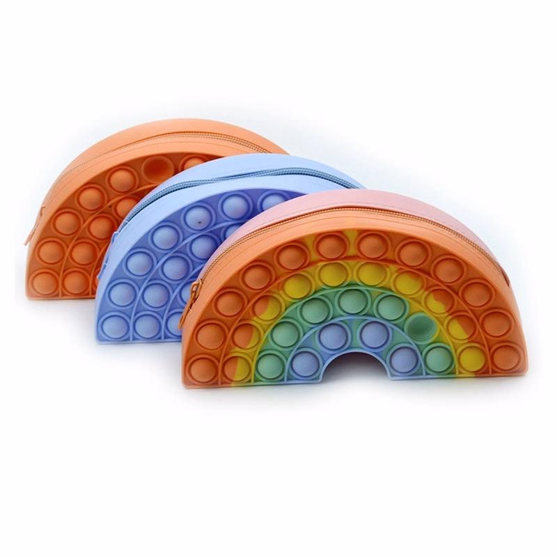 Pop It Pencil Case Organizer with Fidget Silicone Pen