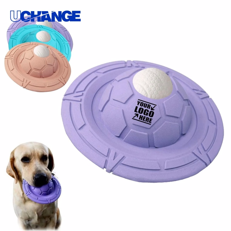UFO Shaped Rubber Dog Flying Disc Toy