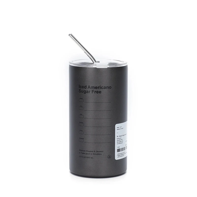Custom 20 oz Stainless Steel Coffee Mug with Lid and Straw 1
