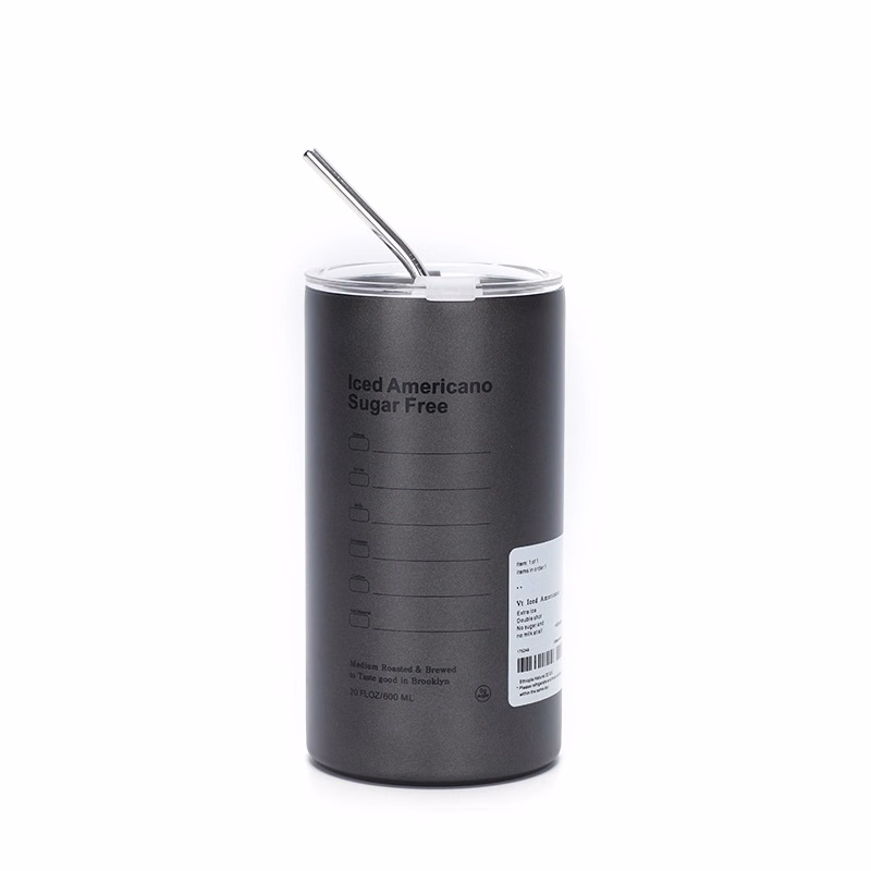 Custom 20 oz Stainless Steel Coffee Mug with Lid and Straw