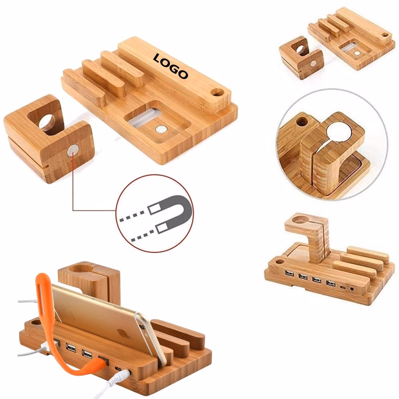 Wood Charging Station Dock for Multi Devices