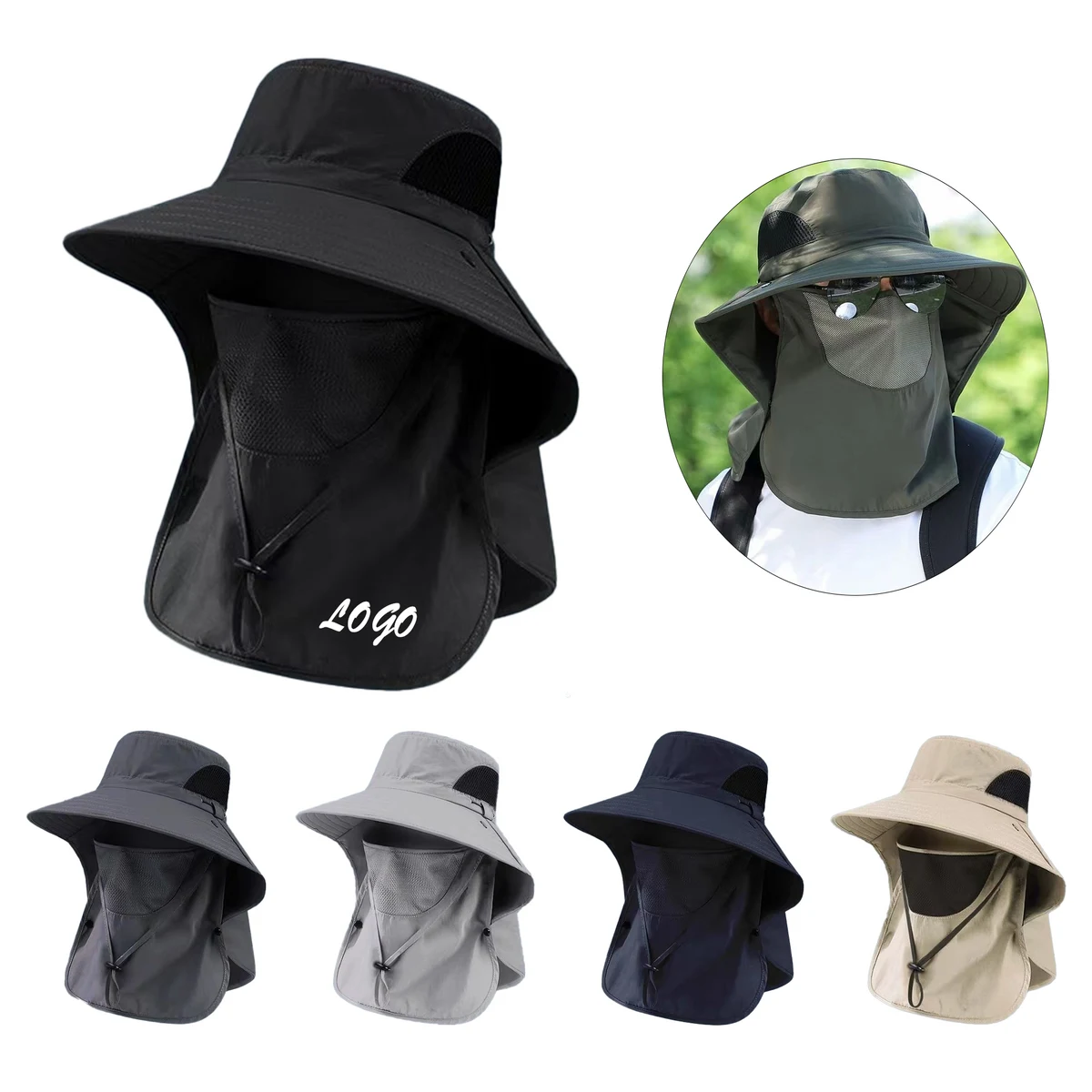Outdoor Fishing Sun Protection Hat And Mask In One 1
