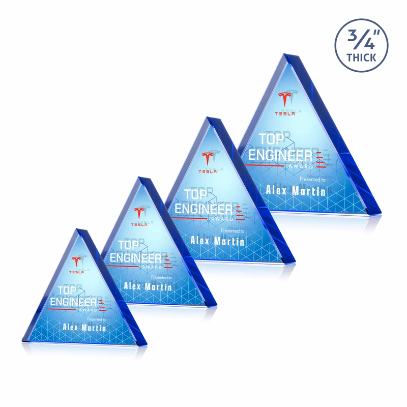 Adler Triangle VividPrint™ Double Sided Award - Blue