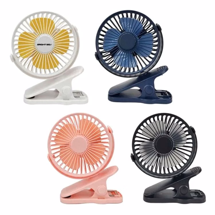 4-Inch USB Rechargeable Clip-On Fan with 360 Rotation