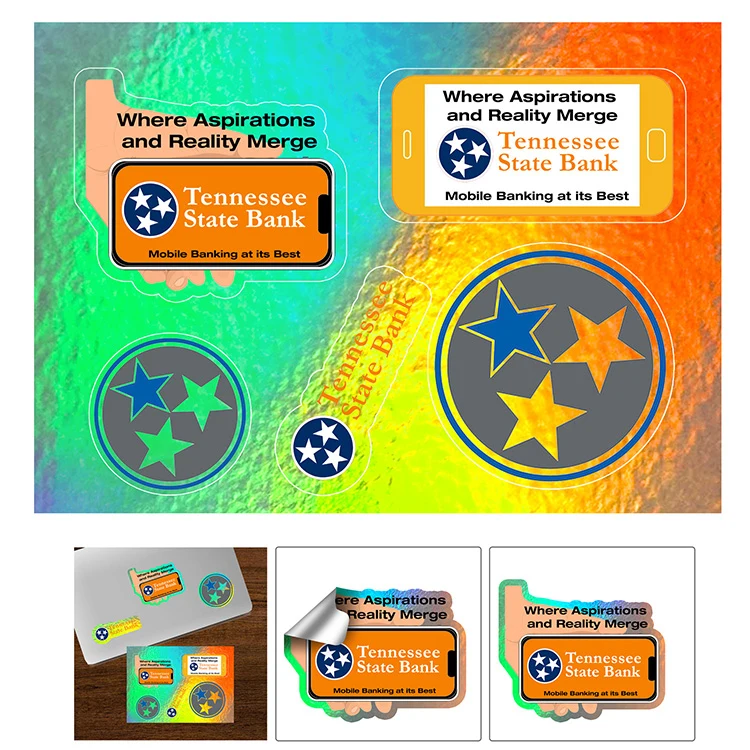 "CUSTOMCUT™" 5" x 7" Full Color Custom Shape Removable Vinyl Sticker Sheets 1