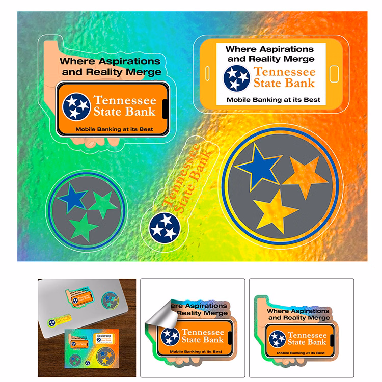 "CUSTOMCUT™" 5" x 7" Full Color Custom Shape Removable Vinyl Sticker Sheets