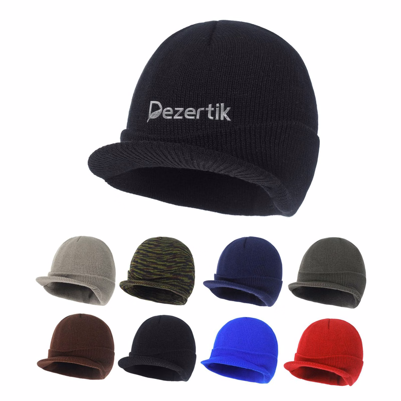 Large-Brimmed Woolen Knitted Warm Duckbill Cap