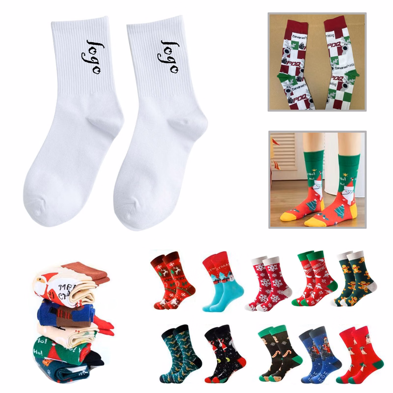 MOQ50 Custom Holiday Snowman Socks