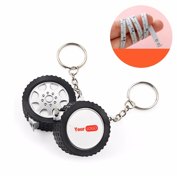Tire Design Keychain Measuring Tape