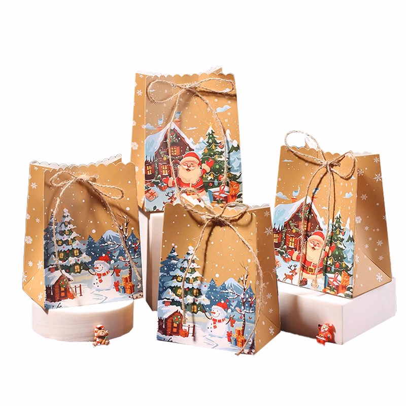 Christmas Kraft Paper Gift Bags