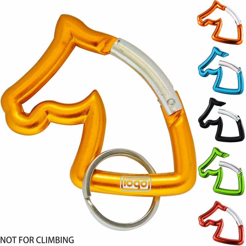 Horse Head Shape Aluminum Carabiner Key Ring