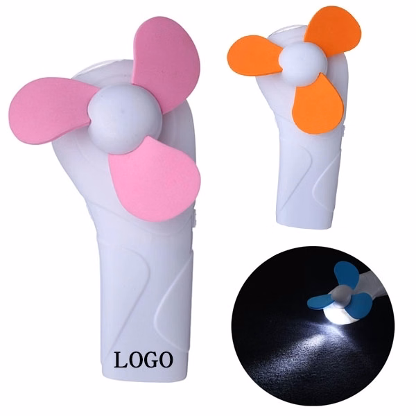 Mini Hand Held Portable Fan With LED Torch