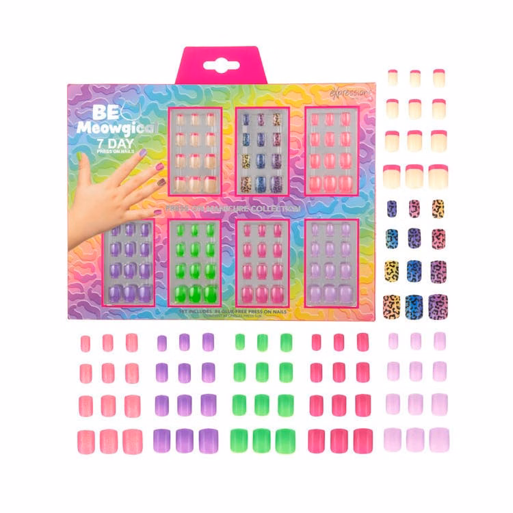 Press-On Nails Manicure Collection - 84 Pieces Be Meowgical