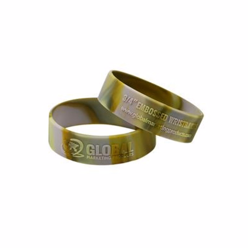 1" Embossed & Swirled Silicone Bracelets