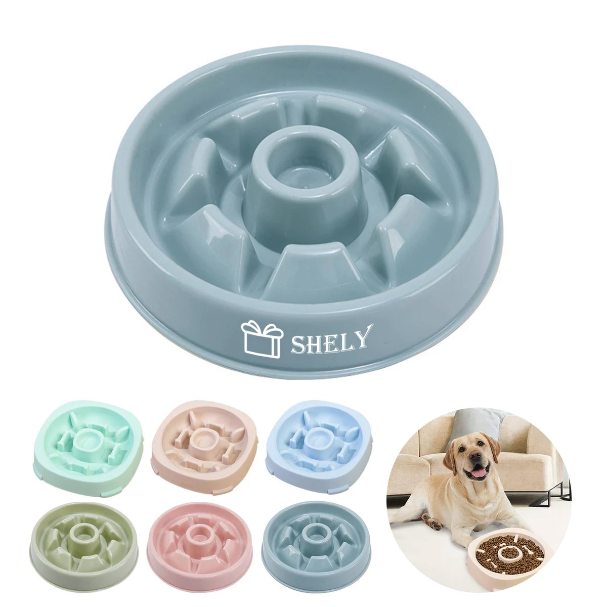 Plastic Dog Bowls Slow Feeder for Fast Eaters 1