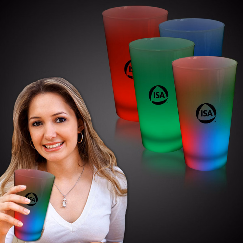 LED Glow Light Up Neon Look 16 oz Pint Glass
