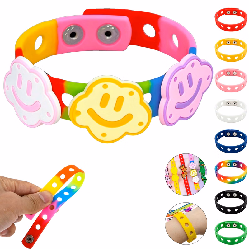 Silicone Hole Bracelet With A Custome Charm
