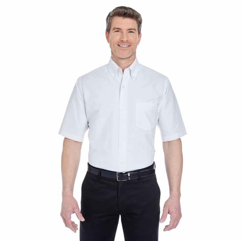 UltraClub Men's Tall Classic Wrinkle-Resistant Short-Sleeve Oxford