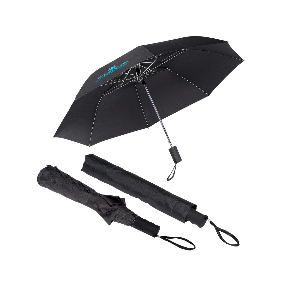 44" Arc Vented Auto Open Folding Umbrella 1