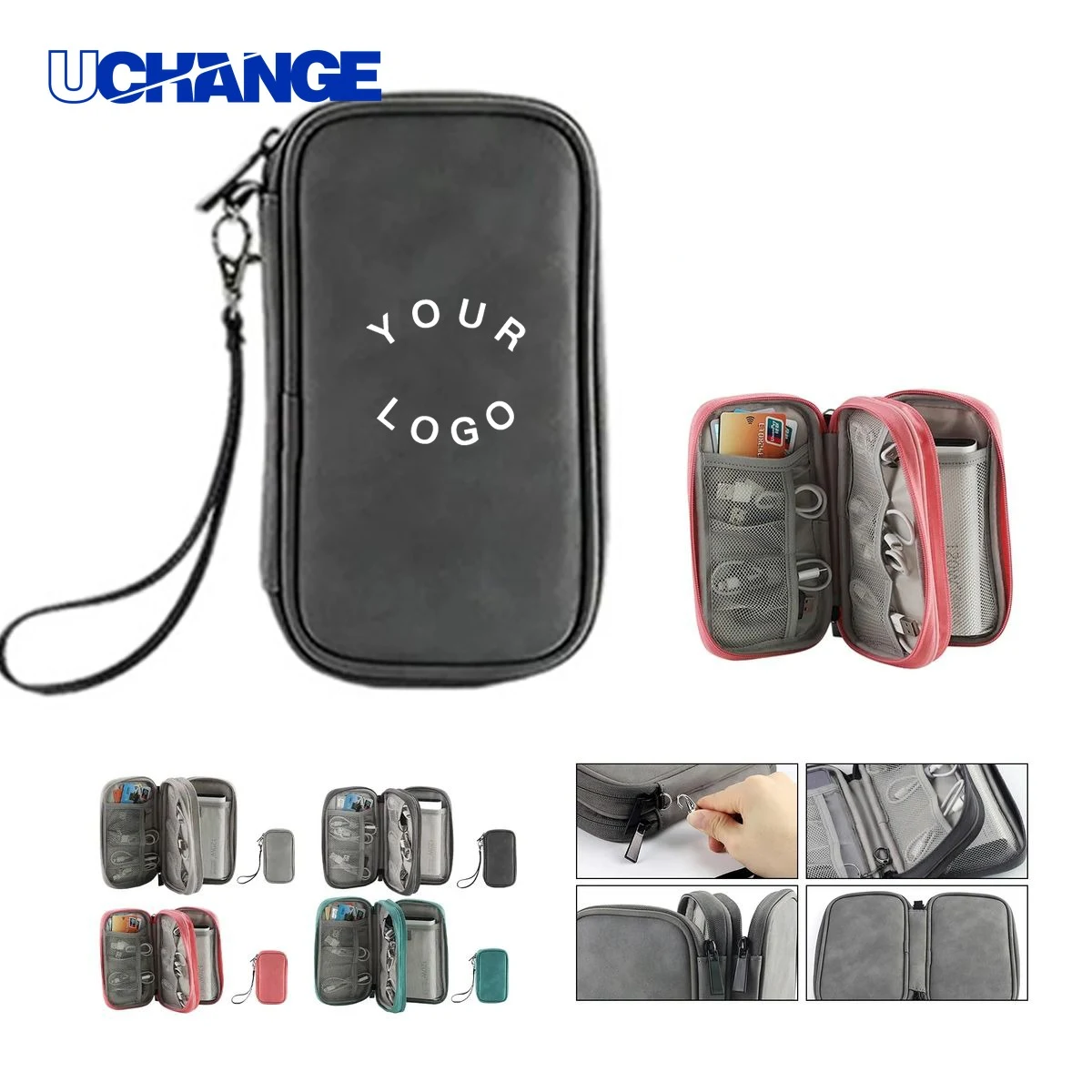 PU Nylon Travel Bag Organizer for Power Banks and Cables 1