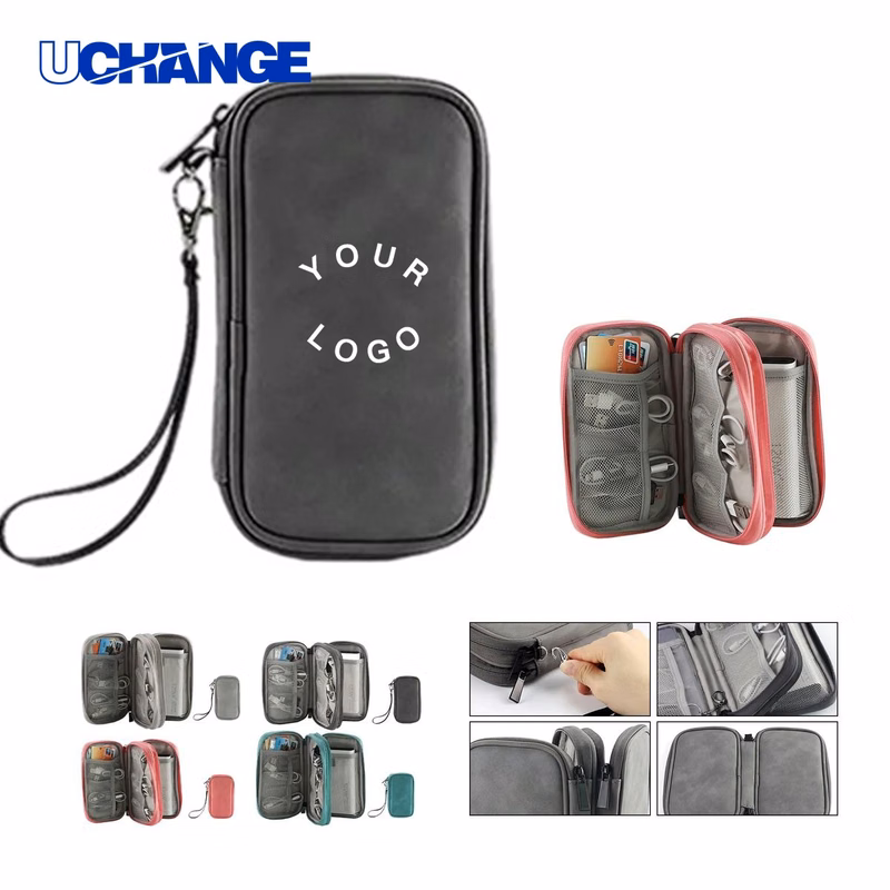 PU Nylon Travel Bag Organizer for Power Banks and Cables