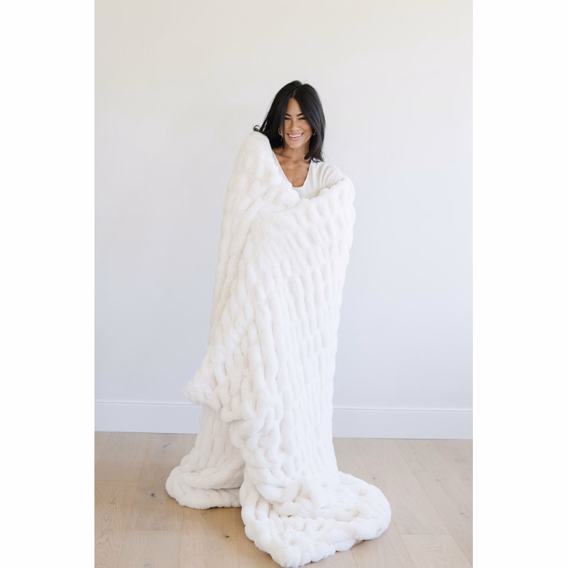 Double Ruched Snow-Throw Luxury Blanket (50x60)